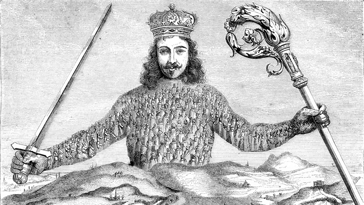 Linolschnitt Hobbes Leviathan