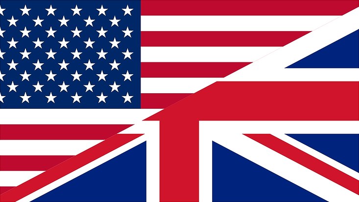 Britische und Amerikanische Flagge