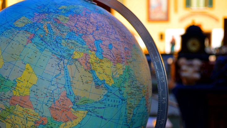 Nahaufnahme eines Globus